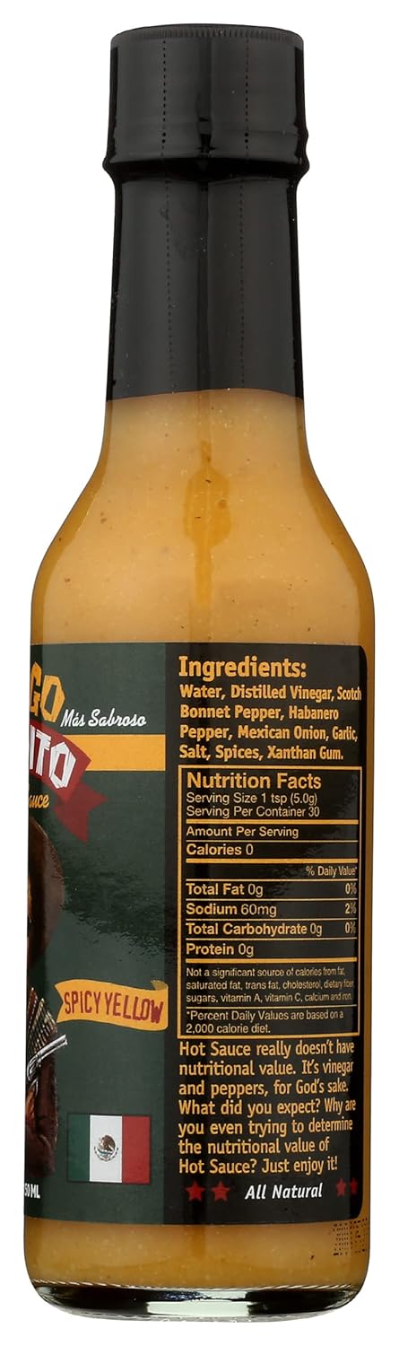 5 GRINGO BANDITO Spicy Yellow Hot Sauce, FZ