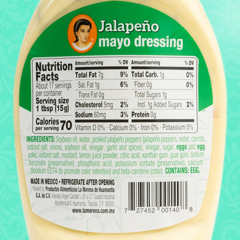 8.8oz (1 (Pack 3) La Morena Jalapeo Mayo Dressing, Perfect for Sandwiches, Salads, and More, unit)