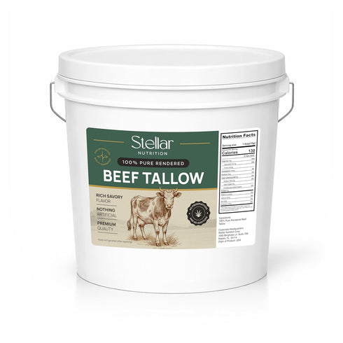 Stellar Nutrition Corp Stellar Nutrition Pure Rendered Beef Tallow Premium Cooking Fat for Frying, Baking,