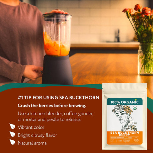 Immunity, 4 Organic Sea Buckthorn Berry Sea Buckthorn Tea, Dried Seaberry, Seabuckthorn Espino Amarillo Rich