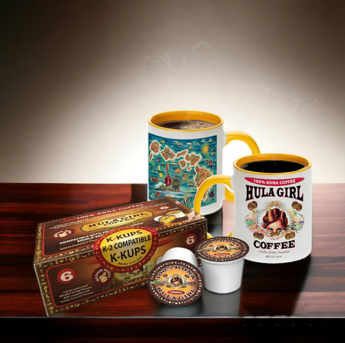 Hula Girl 100% Kona Coffee, Single Serve for Keurig K-Cup Brewers, Medium Roast