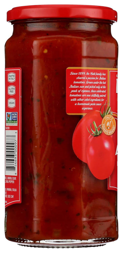 24 (Pack 6) Mutti Arrabbiata Pasta Sauce, No Added Sugar, Vegan Friendly, Gluten Free & Non-GMO, Ounce
