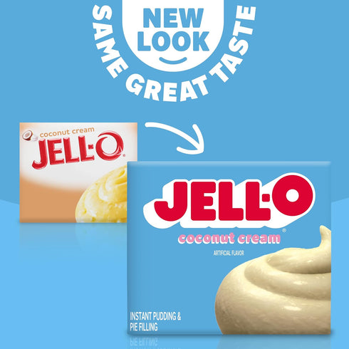 Jell-O Instant Coconut Cream Pudding & Pie Filling, 3.4 oz Boxes, Pack of 6