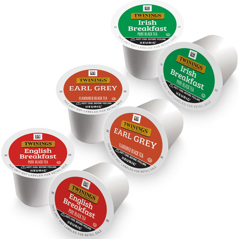 3-Pack 12 Count Twinings Black Tea K-Cup Pods for Keurig, Variety Earl Grey, English Breakfast, and Irish Breakfast Tea
