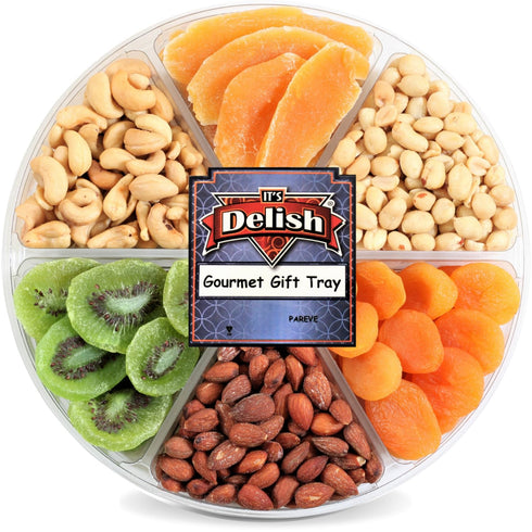 Gourmet Salted Nuts & Dried Fruit Assortment Gift Tray 6-Pt by It's