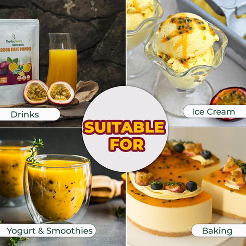 8Oz 100% Freeze Dried Passion Fruit Powder Real Fruit Powder, No Sugar Added, Vegan & Gluten-Free, Freeze Dried Fruit