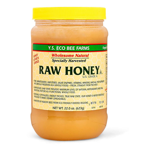 22 oz Y.S. Bee Farms Organic Honey Raw Unfiltered - - U.S. Grade A Raw Honey, ILIOS CUP