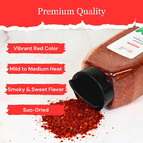 16 Oz (1 LB), 100% Byait Gochugaru Korean Chili Flakes Medium Hot, Pure Red Chili Pepper Flakes for Authentic Korean