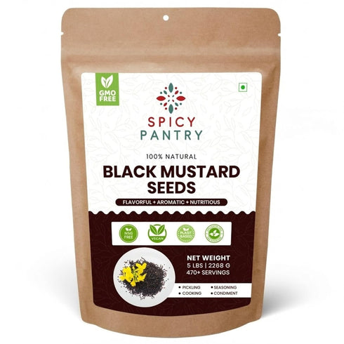 SPICY PANTRY Black Mustard Seeds 5 lbs Whole Spice for Curries, Pickles,
