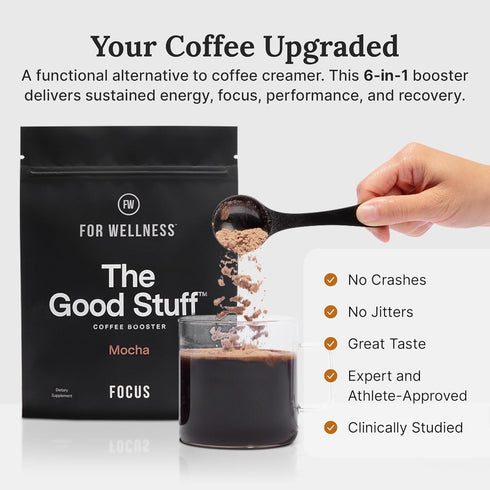 30 The Good Stuff | Mocha Coffee Booster | Healthy Coffee Creamer for Focus & Energy | Keto, Non-Dairy Creamer Powder