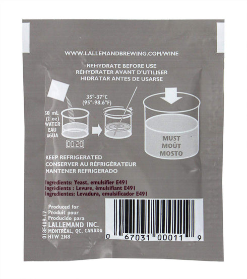 Lallemand Inc EC-1118B Lalvin Yeast for Home Brewing