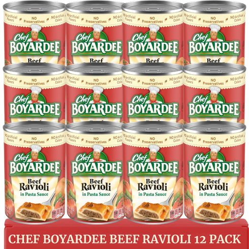 Beef Ravioli in Hearty Meat Sauce, Large 15 oz Cans, Bulk 12