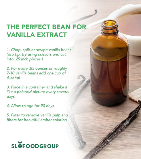 10 Count Slofoodgroup - Madagascar Vanilla Beans - Extract Grade B Vanilla Pods - - Extraction Grade Bourbon Vanilla