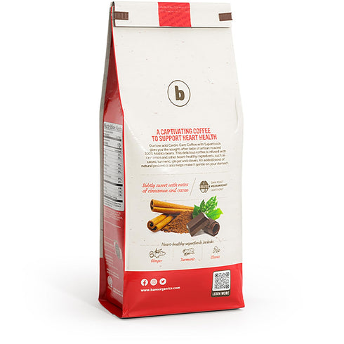 10 oz Cardio Care Organic Ground Bagged Coffee Probiotic Coffee with Cacao, Ginger, Turmeric & Cinnamon Healthy
