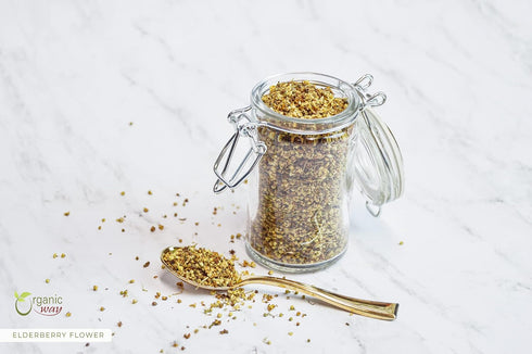Albania (1LBS 16Oz) Organic Way Dried Elderberry Flower/Elderflower - European Wild-Harvest | Organic & Kosher