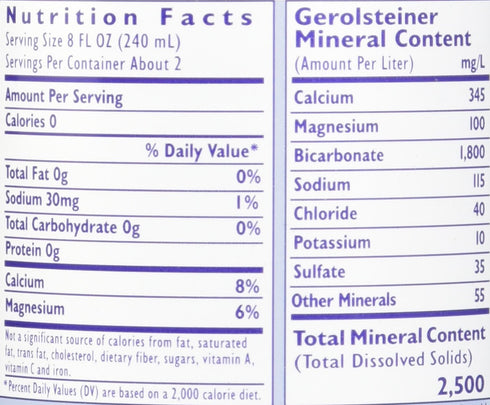 Gerolsteiner 17 Oz, 6 Pack , Water Sparkling, Fl