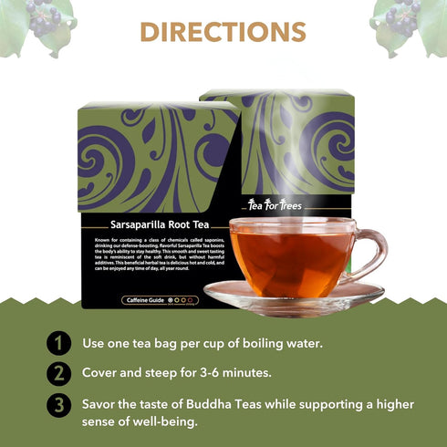 Organic Sarsaparilla Root Tea by Buddha Teas - Herbal Tea, 18 Tea Bags, Caffeine Free