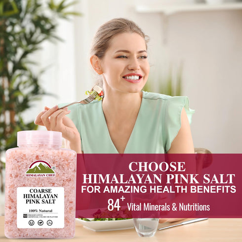 5 lbs, 100% Pack 2 Himalayan Chef Pink salt, Coarse Grain and Fine Grain, plastic jar- Supreme quality, Natural