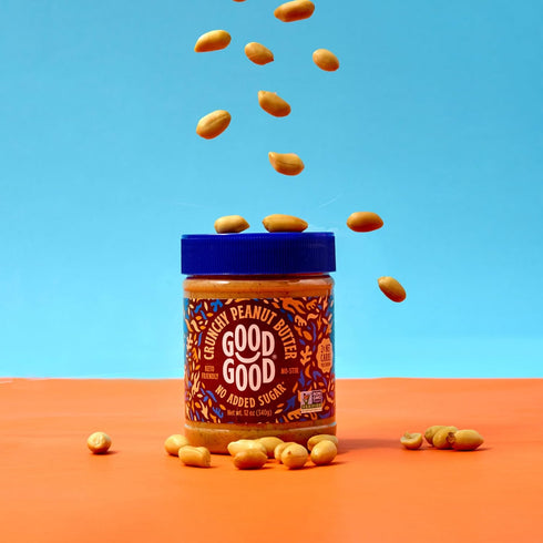 12 oz 340g (Pack 1) GOOD GOOD Crunchy Peanut Butter Keto Friendly - Low Carb & No Added Sugars - Vegan - No