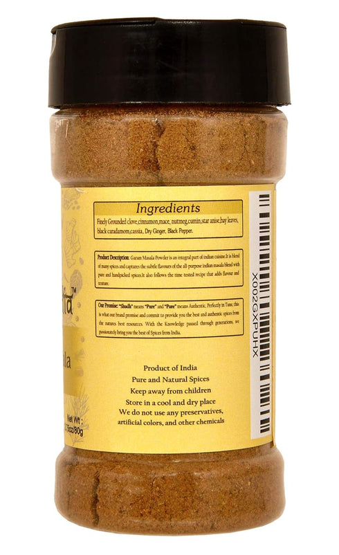Shudh India Garam Masala Indian Spice Blend - All Natural, Salt-Free, Vegan, Gluten Friendly, NON-GMO