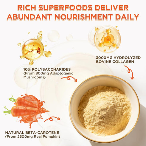 4 Immune, 20 Veltracha Mushroom Pumpkin Spice Creamer with Collagen - Prebiotics Coconut Coffee Creamer