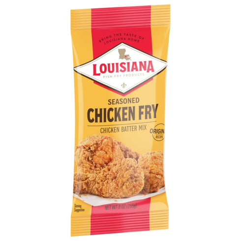 Louisiana Seasoned Chicken Fry Batter - 9 oz (Pack of 3) - Crispy Southern Coating Mix for Fried Chicken