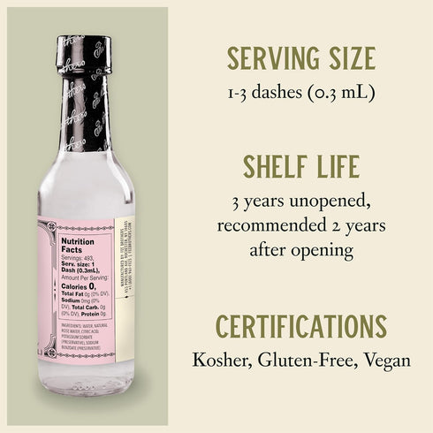 5 oz Fee Brothers Rose Botanical Water - Cocktail Mixer, Aromatic Spirit and Floral Flavoring Extract, fl