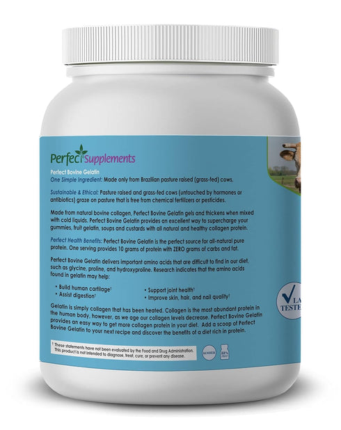 660 100% Perfect Supplements Perfect Bovine Gelatin Grams Beef Gelatin Collagen Protein Supports Healthy Skin & Joint