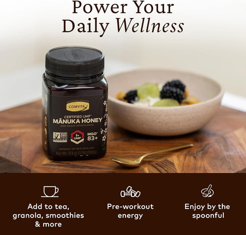 5+ 83+) Immune 500g (17.6 oz) Comvita Manuka Honey UMF (MGO - Raw Manuka Honey New Zealand, Pure & Unpasteurized