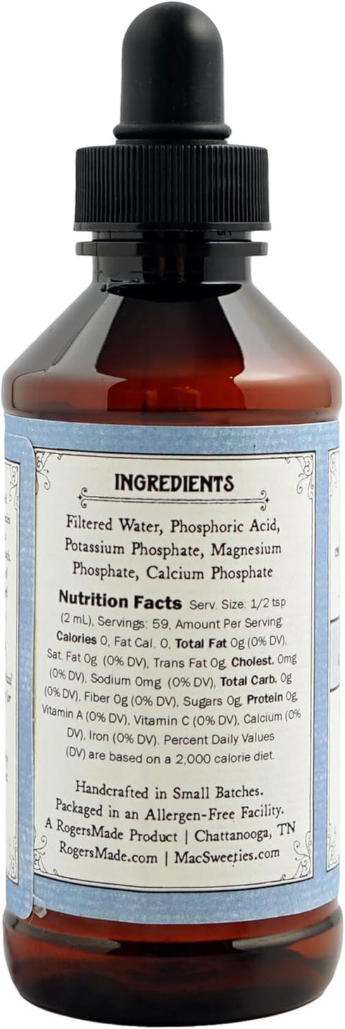 MacSweetie's 4 Acid Phosphate for Drinks, Cocktails & Sodas - Small Batch, Artisan Mixer with Natural Minerals - Adds