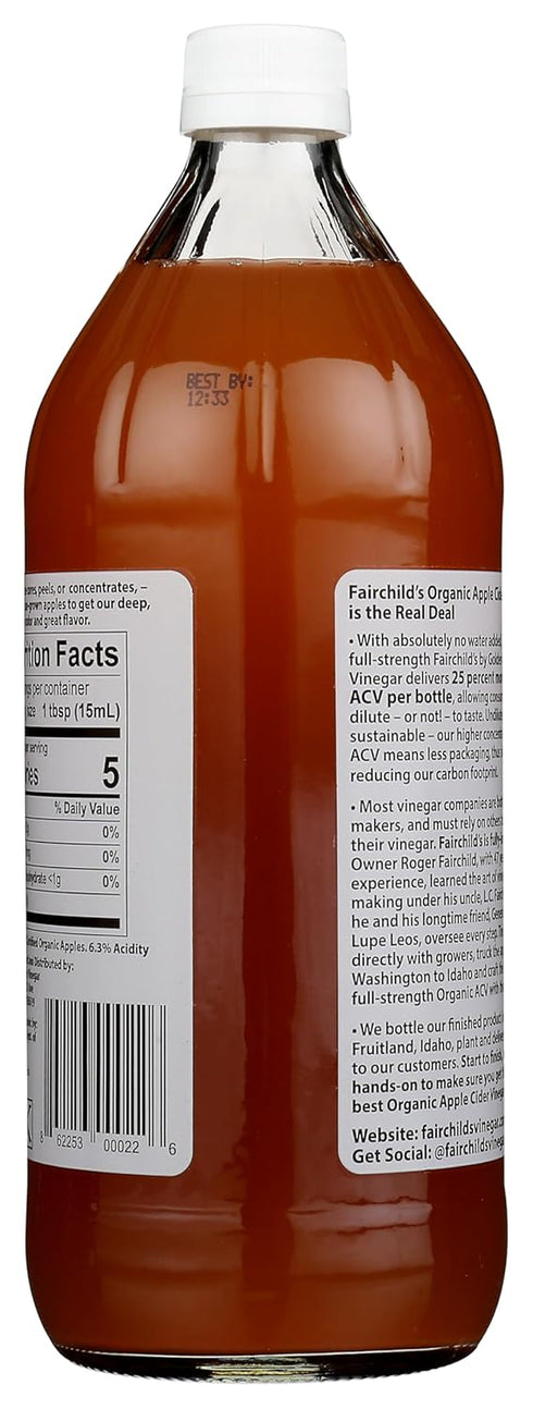FAIRCHILD'S 32 Organic Raw & Unfiltered Apple Cider Vinegar, FZ