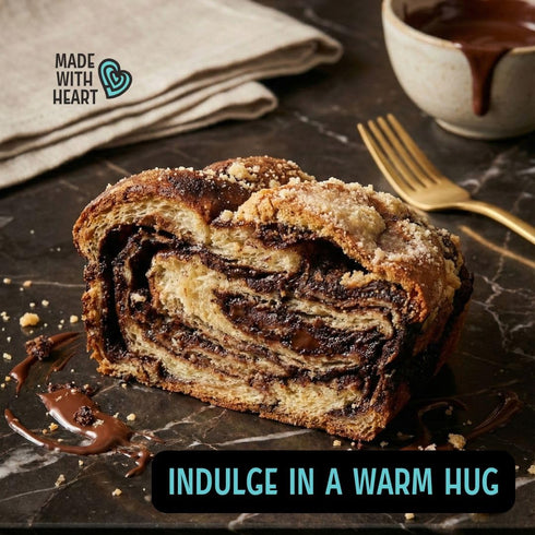 Haus of Babka 24oz Chocolate Babka Bread Cake, - Double Wrapped For Freshness