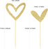 24 PCS Cute Gold Glitter Heart Cupcake Toppers for Wedding, Bridal, Anniversary, Baby Shower Party Decorations