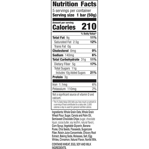 5 8.85 oz, (Pack 6) Nature Valley Soft Baked Breakfast Bars, Banana Chocolate Chip, Morning Snacks, Bars