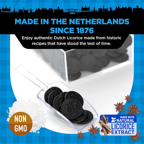 Gustaf's Salted Dutch Licorice Coins, 5.2oz Bag of Salty Black Licorice Treats from Netherlands