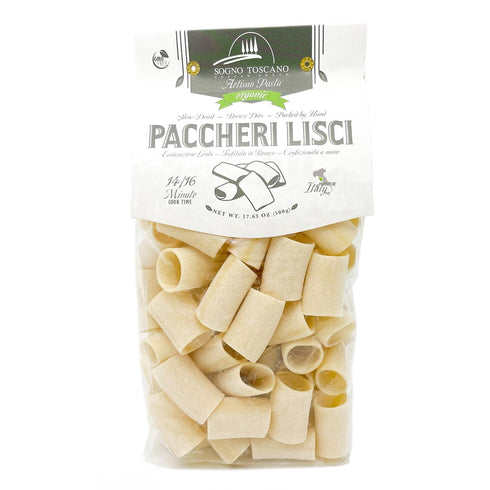 Sogno Toscano PACCHERI ORGANIC ARTISAN PASTA - 500 gr / 17.6 oz Bag -