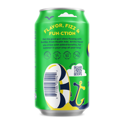 5g 11.5 oz (12 Pack) SunSip Prebiotic Soda by Health-Ade, Better-for-You Soda Swap, Beverage with Vitamins & Minerals