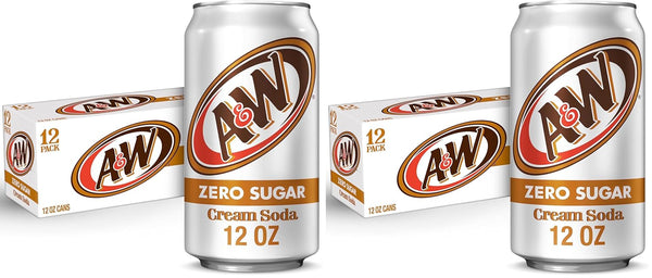 A&W Cream Soda, Zero Sugar | 12 fl. oz. Cans | 12