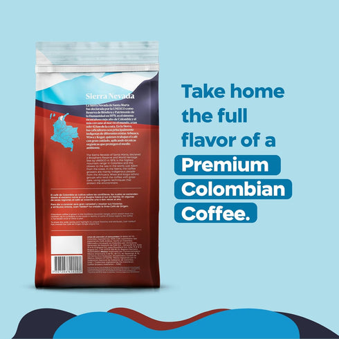 100% 16 oz 454 Juan Valdez Sierra Nevada Whole Bean Coffee | Colombian Coffee | Single Origin with Notes of Chocolate