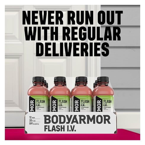 20 Oz (Pack 12) BODYARMOR Flash I.V. Electrolyte Beverage, Tropical Punch, Hydration Drink with Coconut Water For Rapid