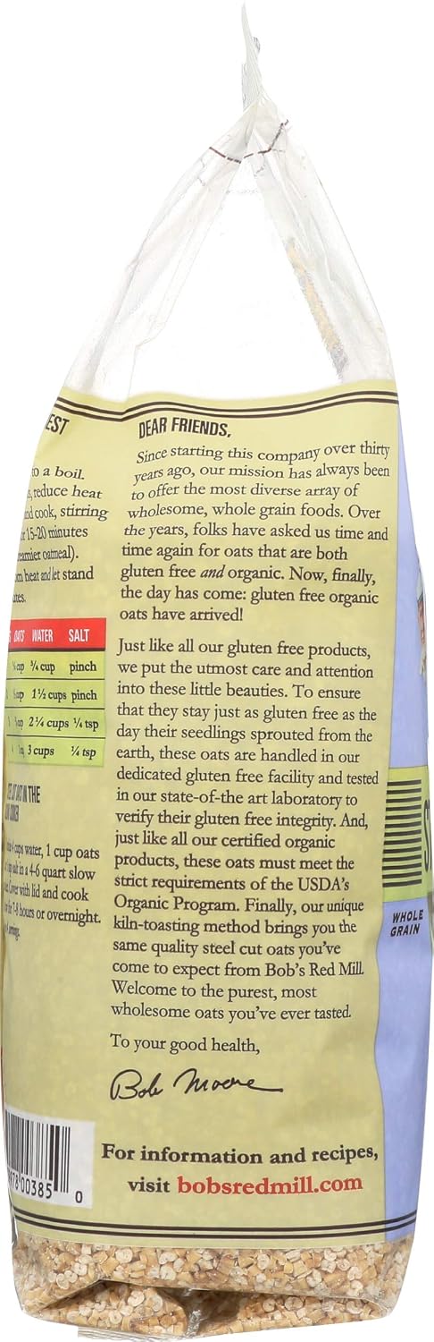 24 Bob's Red Mill Gluten Free Organic Steel Cut Oats, Ounce