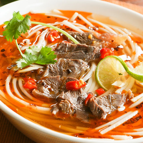 6-Pack) Essence of Lotus Instant Spicy Beef Pho Soup Mix Ready-to-Eat Flavorful, Restaurant-Quality Pho broth, Made