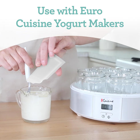 RI1020 Euro Cuisine All Natural Yogurt Culture Starter Perfect for Dairy Free, Whole Milk, Protein Yogurt Probiotic