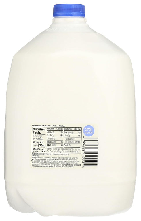 365 by Whole Foods Market 2% 128 oz , Organic Fat Milk