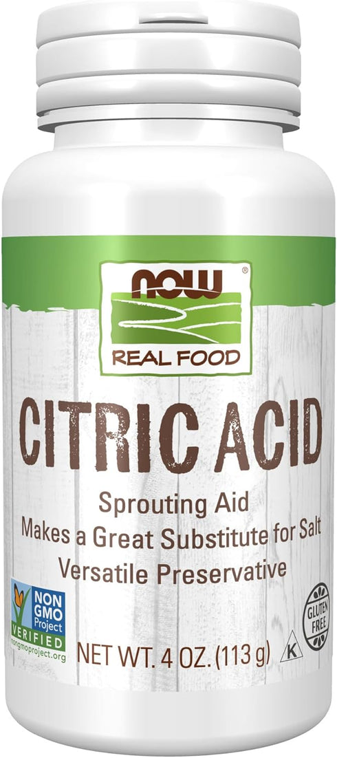 NOW Foods Citric Acid, Sprouting Aid, Great Substitute for Salt, 4-Ounces
