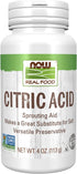 NOW Foods Citric Acid, Sprouting Aid, Great Substitute for Salt, 4-Ounces