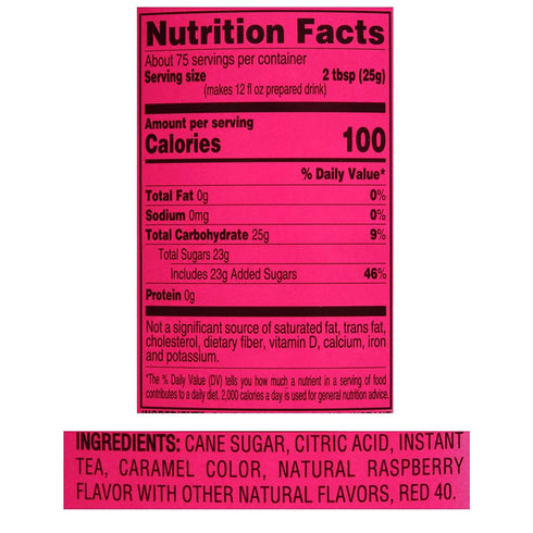4C 3 Pack, 28 Powdered Drink Mix Cannisters, Raspberry Tea Quarts, Family Sized Cannister, Thirst Quenching