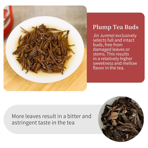 5.29oz/150g Yuexi Golden Monkey Tea Loose Leaf Jin Jun Mei Black Tea Loose Leaf Chinese Grade AAA Fujian Wuyi Mountain