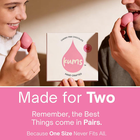(1 Kums Pink Cherry Rose Chocolate Tabs for Couples Box) Premium Pink Cherry Tab Chocolate for Men & Women | Vegetarian