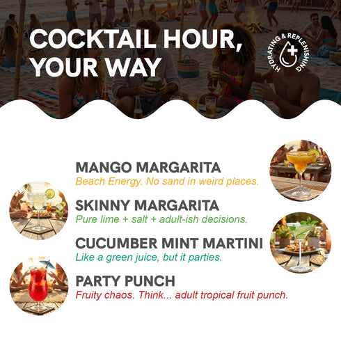 Pack (12) BYB Mixers Variety Organic Cocktail & Mocktail Mixers Party Punch, Cucumber Mint Martini, Mango Margarita